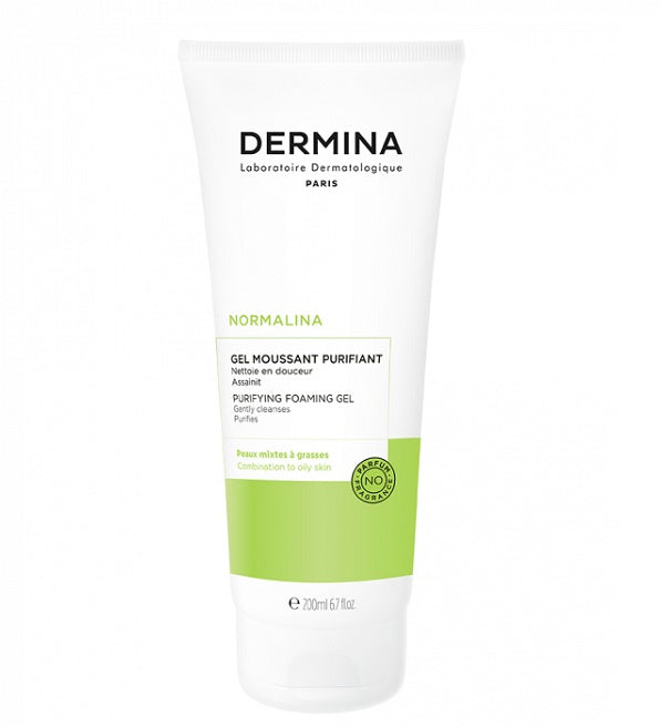 DERMINA NORMALINA GEL MOUSSANT PURIFIANT PEAUX MIXTES A GRASSES 200ML