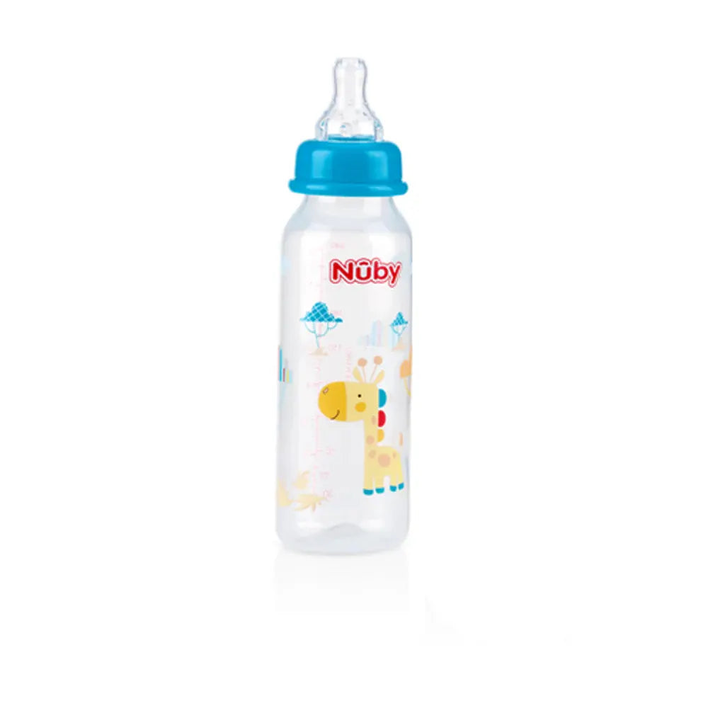 Biberon Nûby col Standard Débit Lent 0m+ 240ml - Girafe