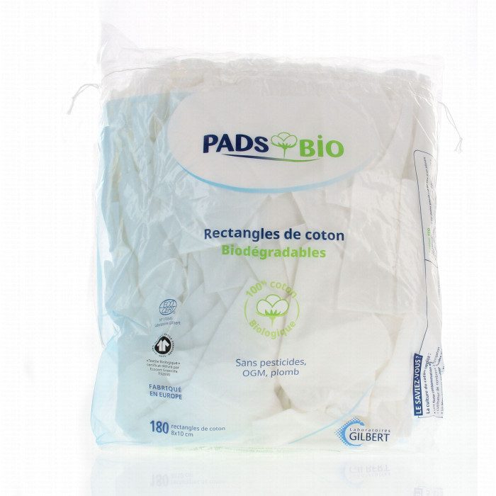 Gilbert Organic Cotton Pads Rectangles 8x10 cm – 180 pcs