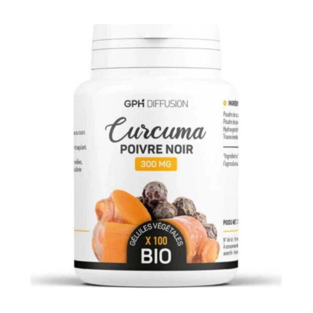 GPH Curcuma & Poivre Noir 300 mg – boîte de 100 gélules