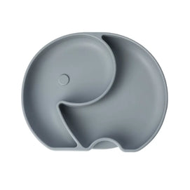 YUMMY Assiette Éléphant en Silicone avec Ventouse Gris – 4M+