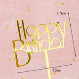 Cake Topper Happy Birthday - Gold