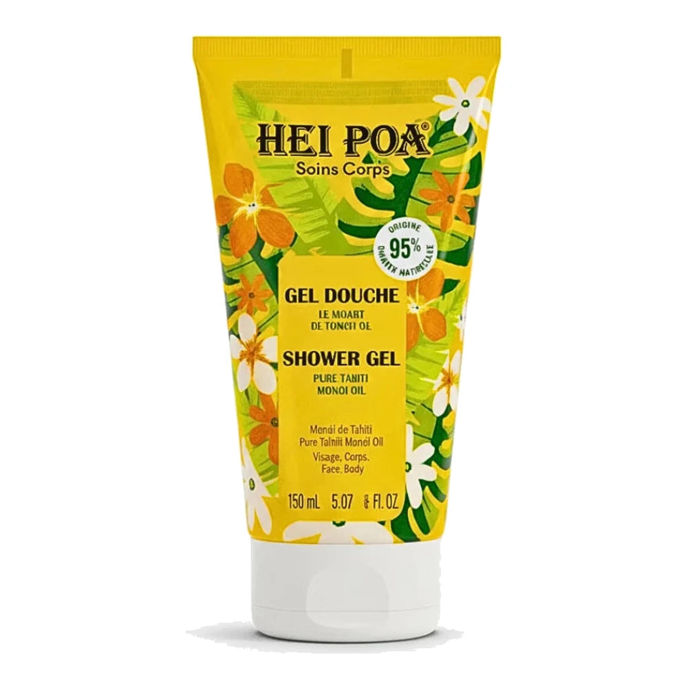 Hei Poa Gel douche au Monoï de Tahiti AO visage et corps 150 ml – tube