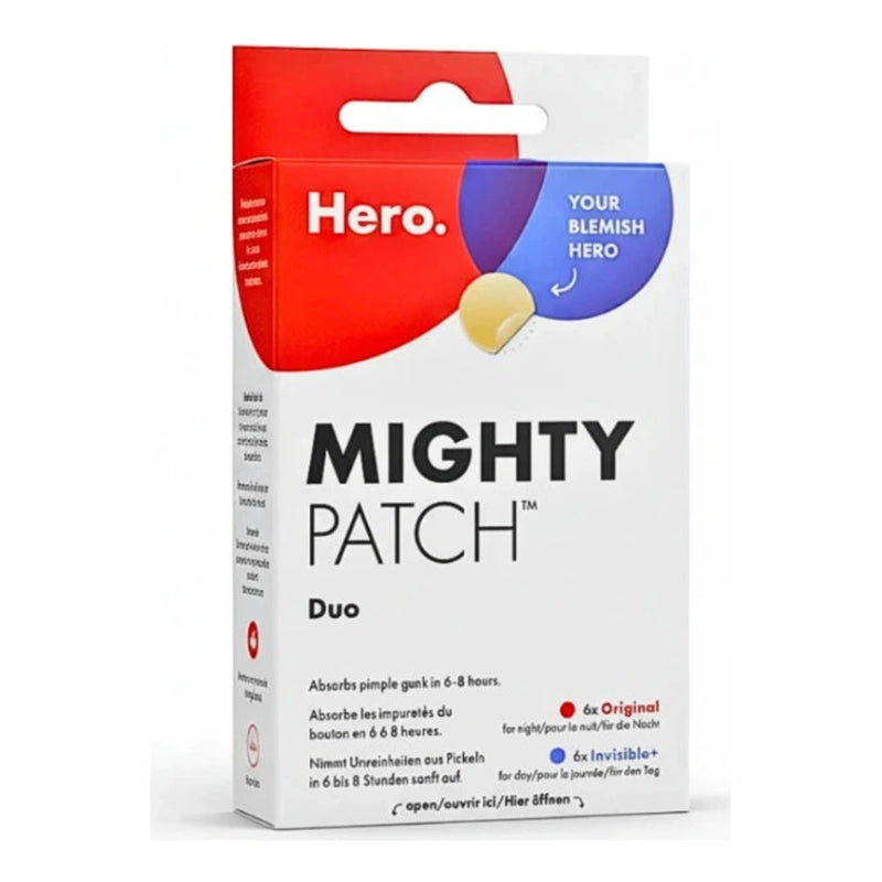 لصقات Hero Mighty Patch Duo – 12 لصقة (6 Original + 6 Invisible)