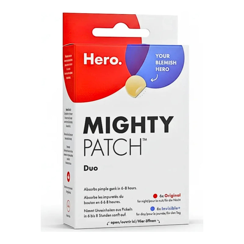 لصقات Hero Mighty Patch Duo – 12 لصقة (6 Original + 6 Invisible)
