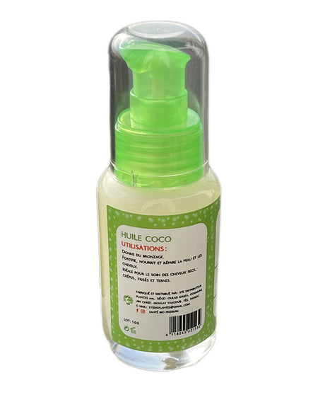 Santé Bio huile végétale de coco 100% Naturelle - 50ml