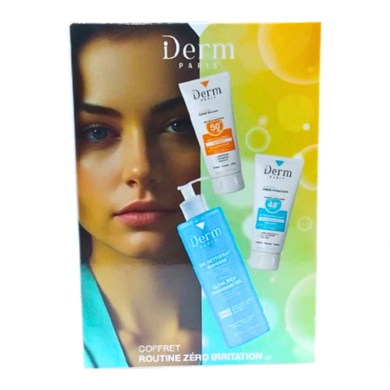 IDerm Coffret Routine Zero Irritation  Gel surgras+Creme hydratant+Ecran