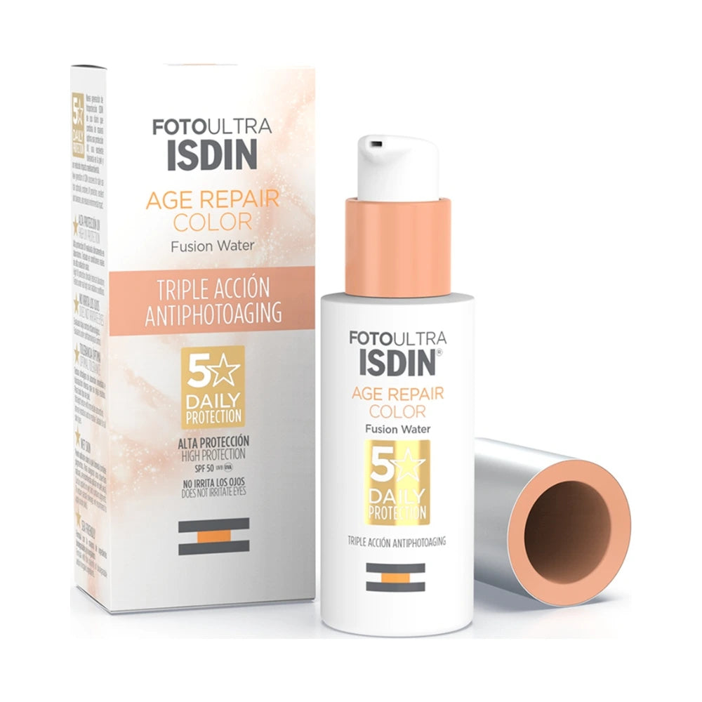 Isdin Foto Ultra Age Repair Color SPF 50+ 50 ml - tube du fluide solaire teinté