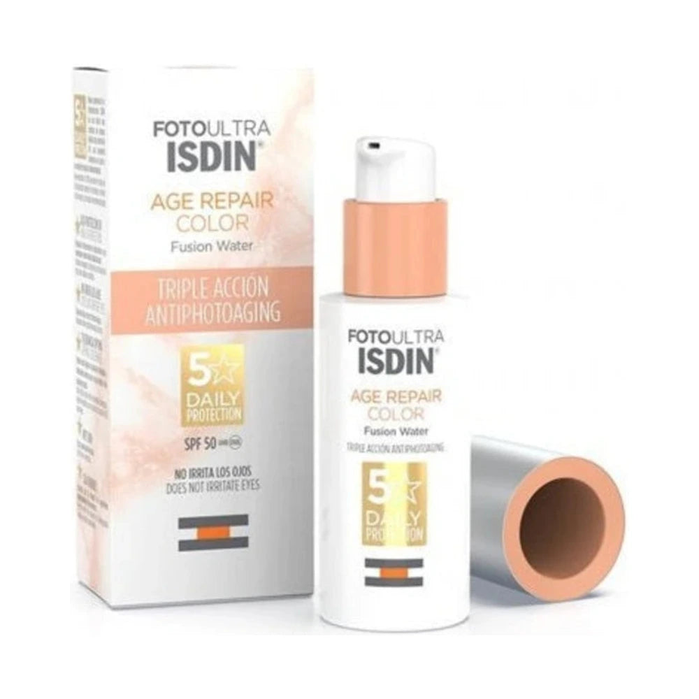 Isdin Foto Ultra Age Repair Color SPF 50+ 50 ml - tube du fluide solaire teinté