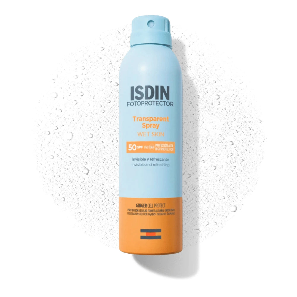 ISDIN Transparent Spray Wet Skin SPF 50 et sa brume transparente