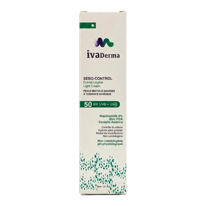 Ivaderma Sebo Control كريم خفيف SPF50+ 50 مل