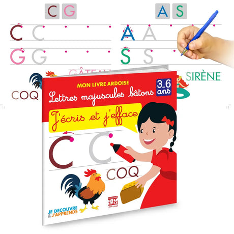 Lettres Majuscules Bâtons – Mon Livre Ardoise Effaçable - 3-6A