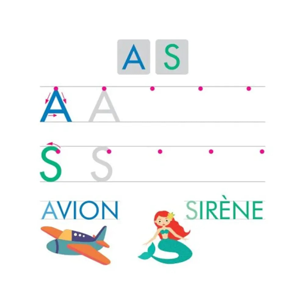 Lettres Majuscules Bâtons – Mon Livre Ardoise Effaçable - 3-6A