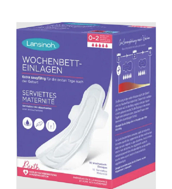LANSINOH Compresas Postparto Extra-Absorbentes L 0-2 Semanas 10 Unidades