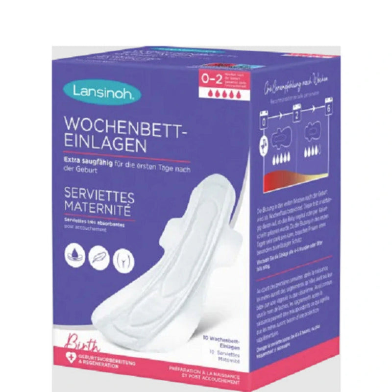 Lansinoh Serviettes Maternité Taille L 0-2 Semaines - 10 Unités