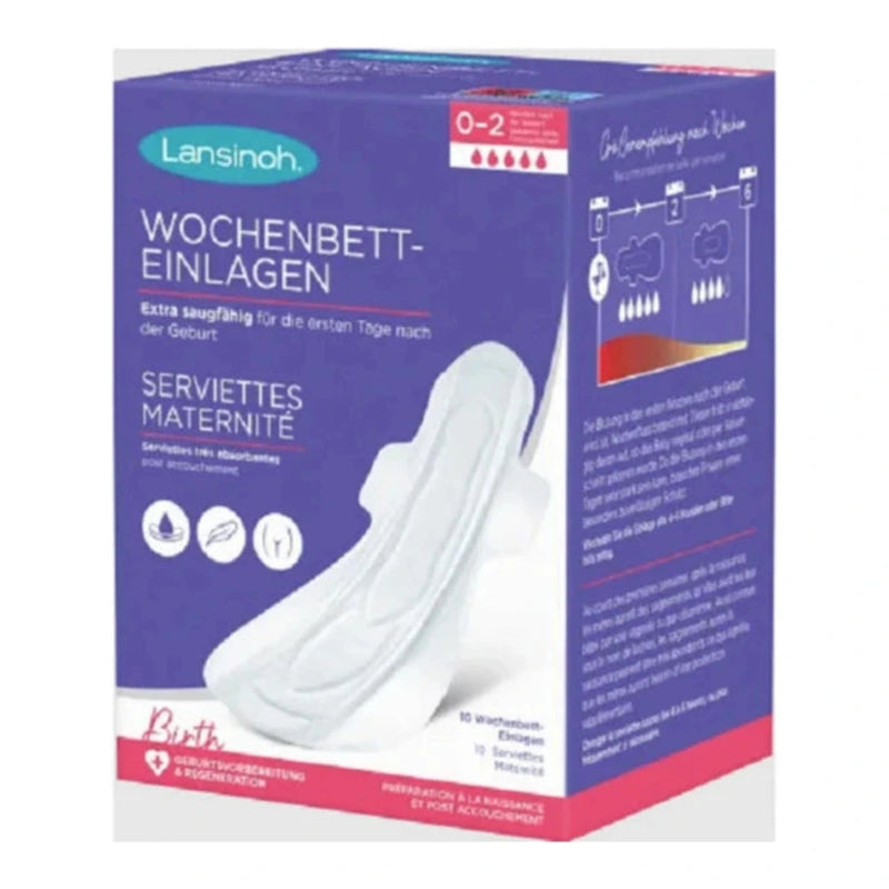 Lansinoh Serviettes Maternité Taille L 0-2 Semaines - 10 Unités