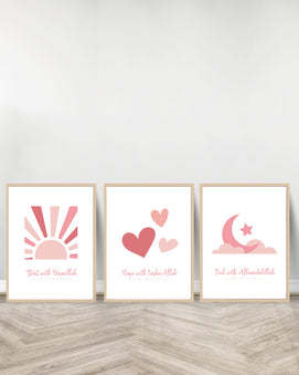 Ensemble de 3 Tableaux décoratifs - Start | Hope | End - Bois