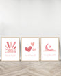 Ensemble de 3 Tableaux décoratifs - Start | Hope | End - Bois