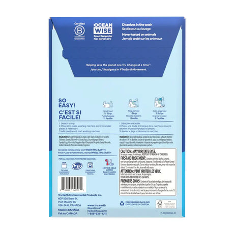 Tru Earth Feuilles de Lessive Ultra-concentrées - Linge Frais