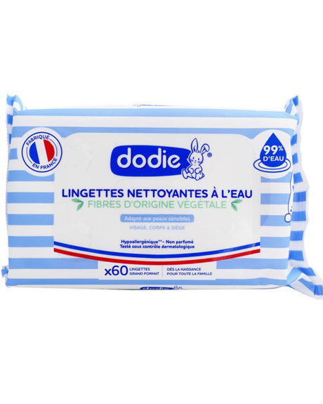 Lingettes Dodie Nettoyantes Dermo-Apaisantes 3 en 1 x70