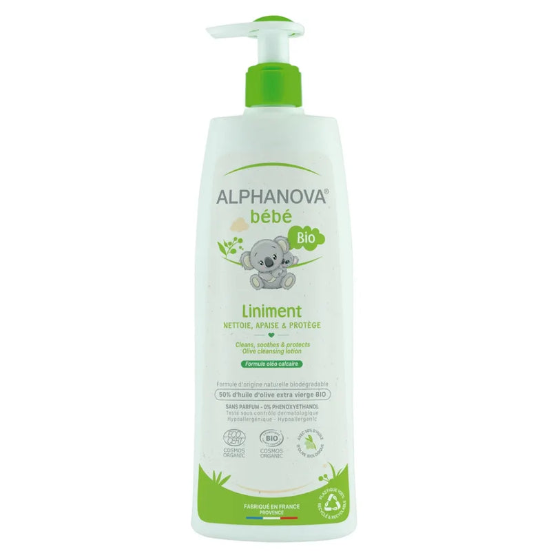 Linimento limpiador calmante para pañales Alphanova Baby - 500 ml