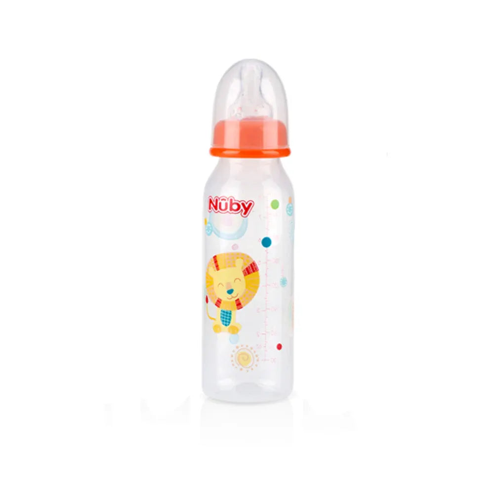 Biberon Nûby Col Standard Débit Lent 0m+ 240ml - Lion