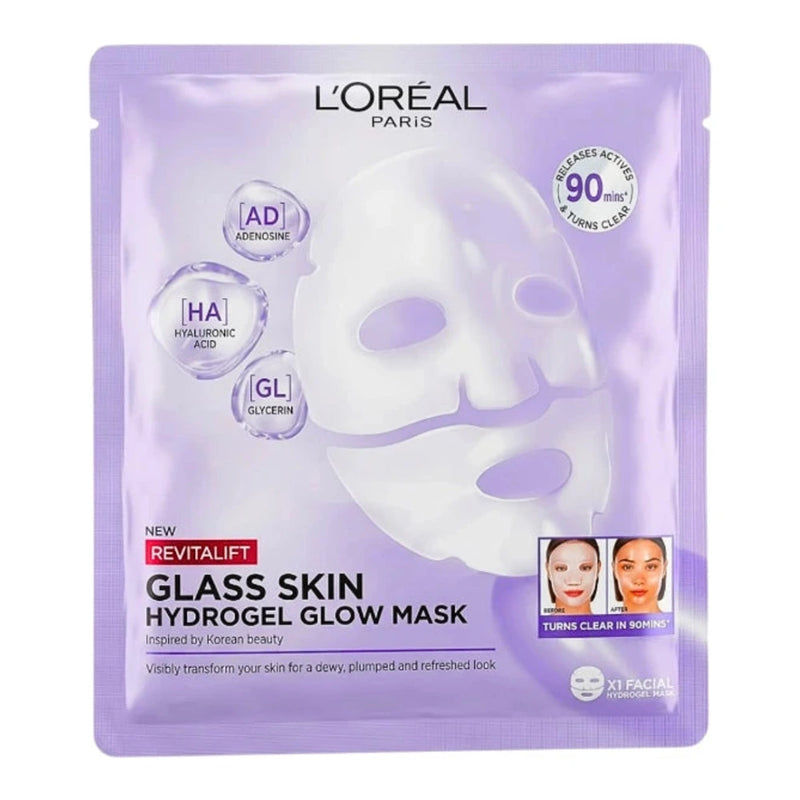 قناع الهيدروجيل L'Oréal Paris Revitalift Glass Skin للإشراق