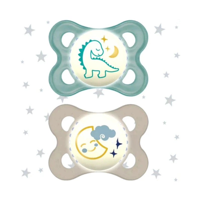 MAM Original Night Soothers 0-6M, Pack of 2 - Blue