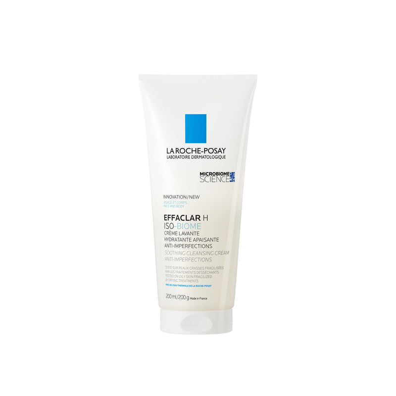 La-Roche-Posay EFFACLAR H ISO-BIOME Crème Nettoyante | Peau sèche à tendance acnéique | 200ml