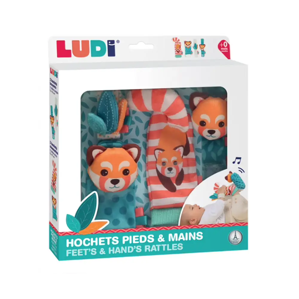 Ludi Rattles Feet and Hands for Baby 3m+