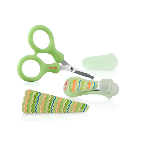 Pack Manucure Nûby Ciseaux, Coupe Ongles, Lime 0m+ - Vert