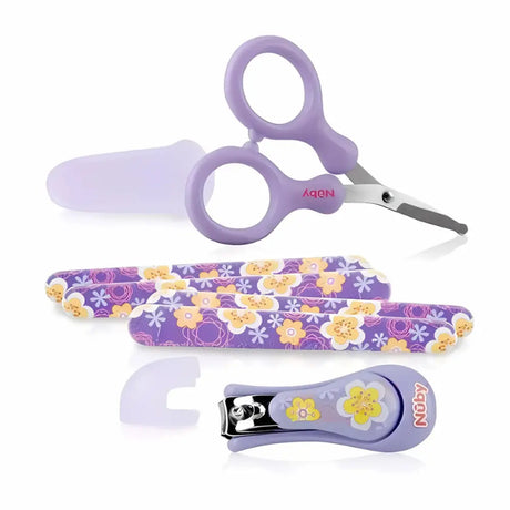 Pack Manucure Nûby Ciseaux, Coupe Ongles, Lime 0m+ - Violet