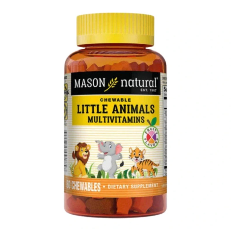 Mason Natural Little Animals فيتامينات متعددة 60 قرصًا للمضغ