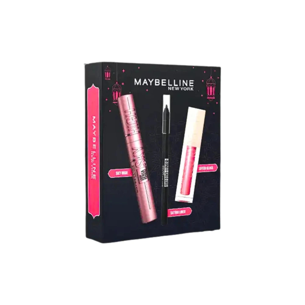 Maybelline Pack Aïd Mascara Sky High + Lifter Gloss 004 Silk + Tattoo Liner Gel Pencil