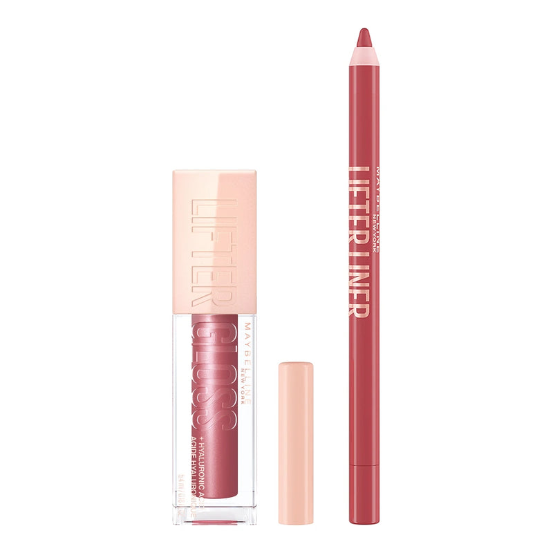 Maybelline Pack Lifter Gloss 005 Petal 5.4 ml + Lifter Liner 009 Peaking