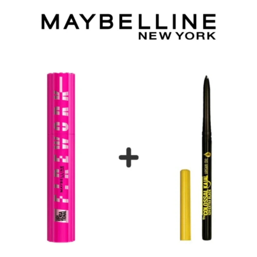 Maybelline Pack Mascara Lash Sensational Firework Noir 10 ml + Crayon Khôl Kajal Argan Oil