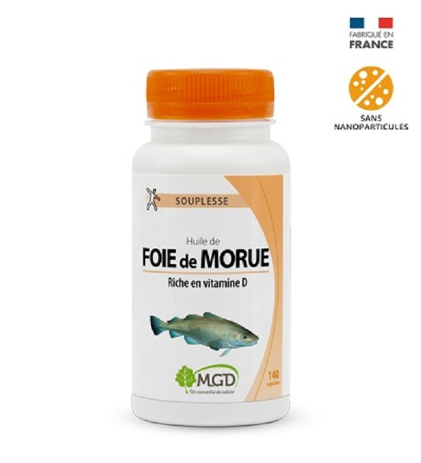 MGD Nature huile de foie de morue 140 capsules – photo du produit