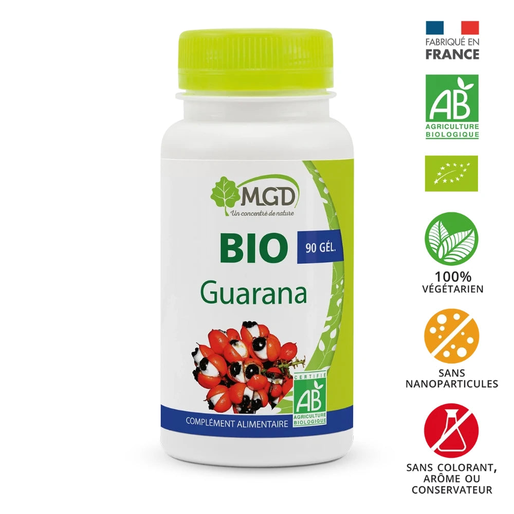 MGD Nature Guarana Bio 90 gélules – flacon du complément alimentaire