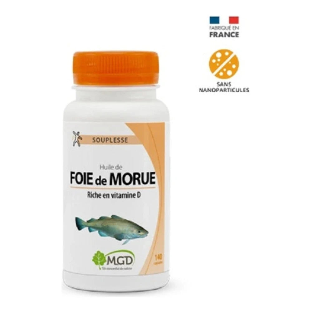 MGD Nature huile de foie de morue 140 capsules – photo du produit