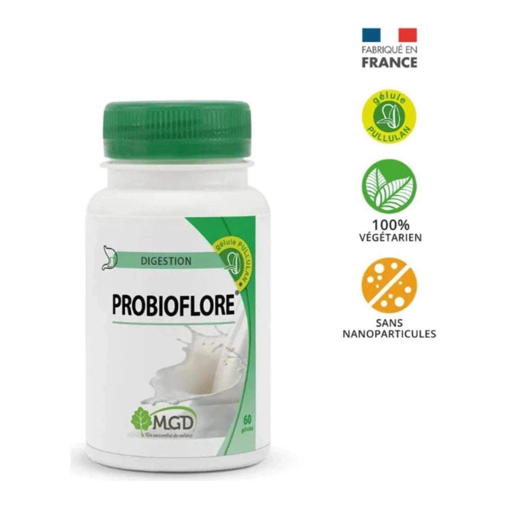 MGD Nature Probioflore 60 gélules – flacon du complément alimentaire aux ferments lactiques
