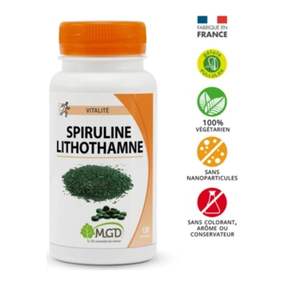 MGD Nature Spiruline Lithothamne 150 gélules – flacon