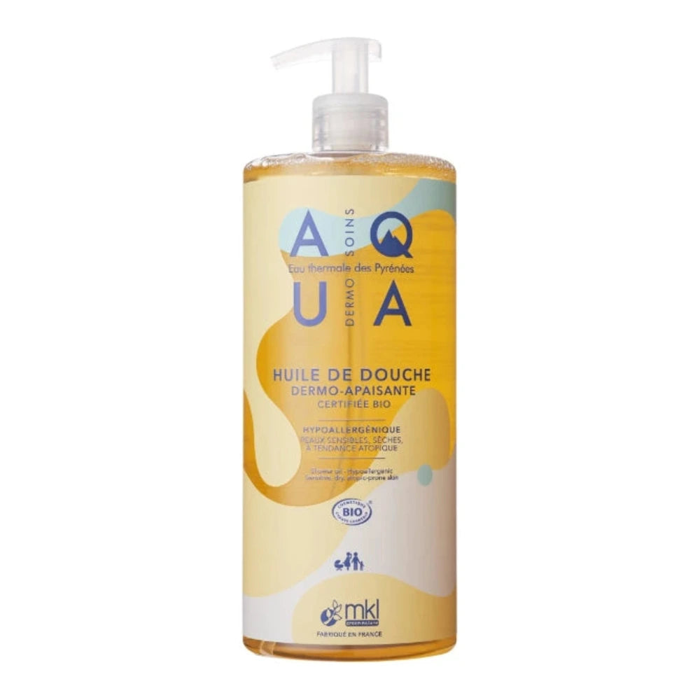 Flacon pompe MKL Aqua huile de douche dermo-apaisante bio 1 L