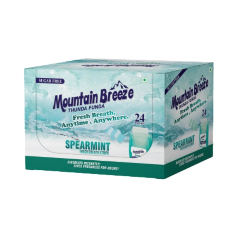 Mountain Breeze Spearmint – étui de 24 strips haleine fraîche
