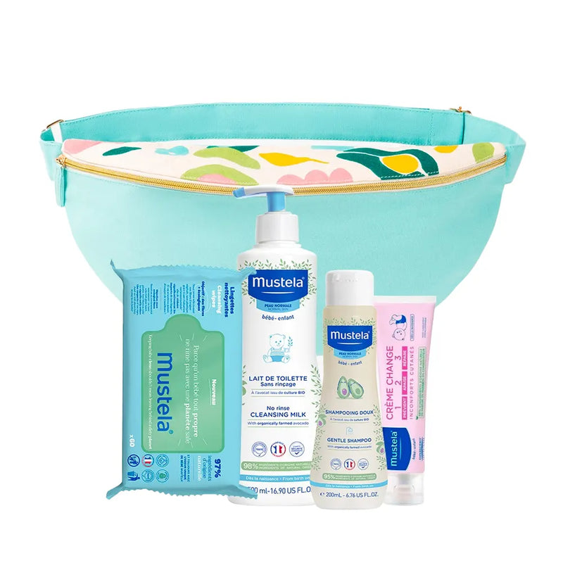 Mustela Pack Cleansing Milk + Shampoo + Diaper Cream + Wipes = Free Fanny Pack!