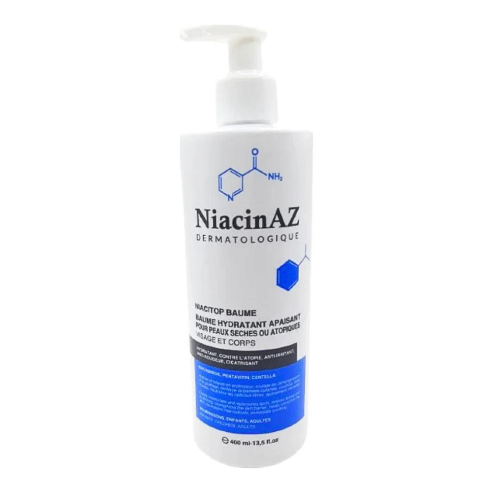 NiacinAZ Niacitop Baume Hydratant Apaisant – flacon pompe 400 ml