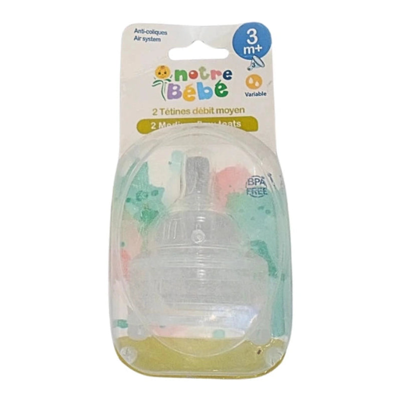 Notre Bébé حلمتان بتدفق متغير +3 أشهر