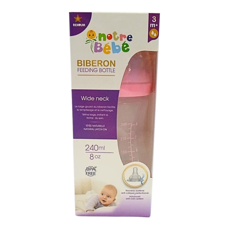 Notre Bébé Wide Neck Baby Bottle 3m+ 240ml