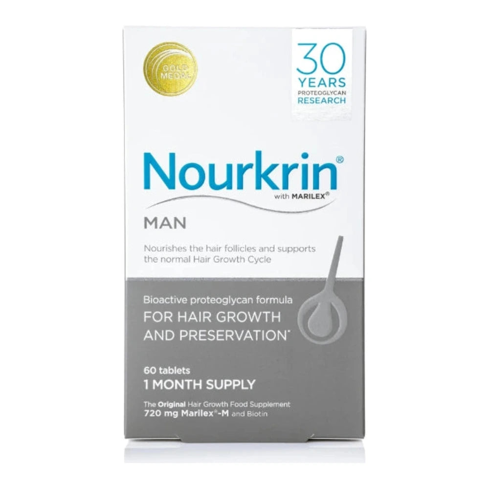 Boîte du complément alimentaire Nourkrin Man 60 comprimés