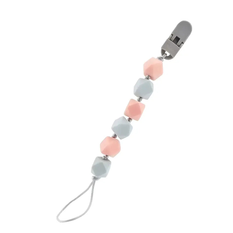 Attache Sucette Nûby avec Perles en Silicone 0M+ - Rose