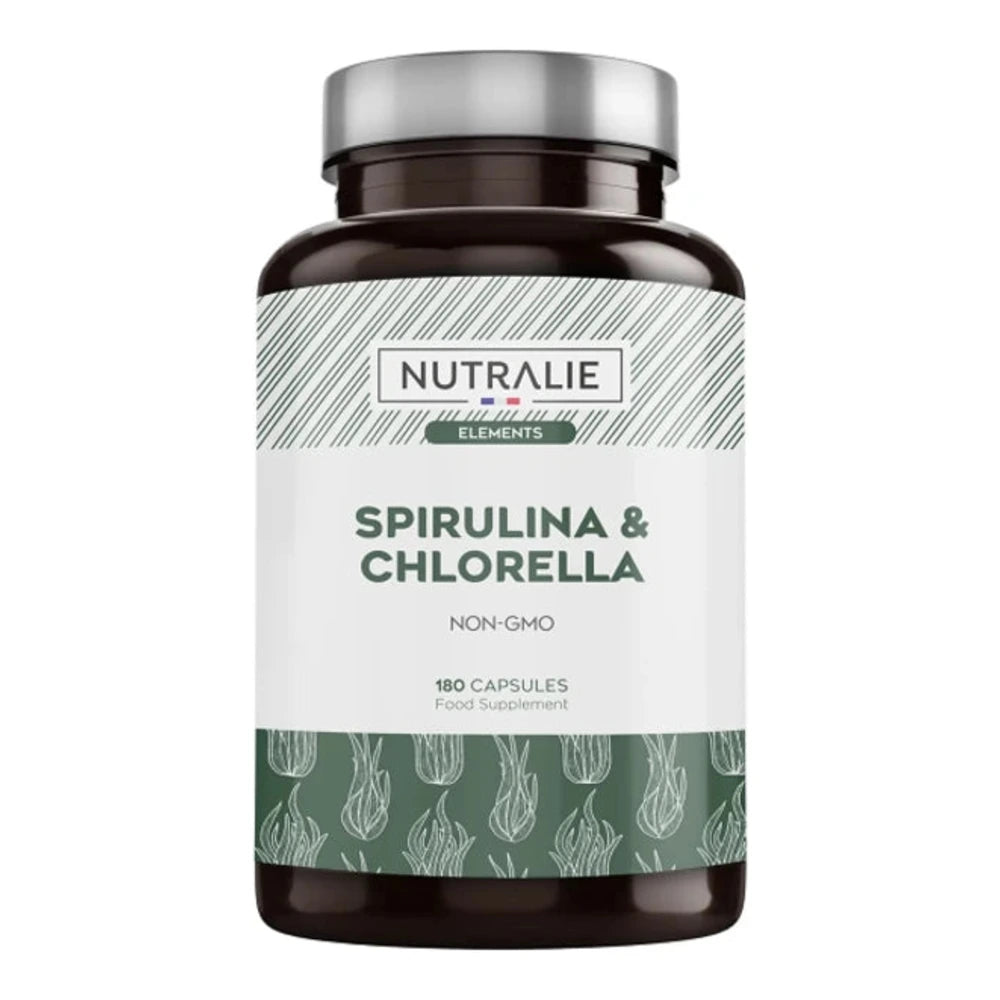 Nutralie Spiruline & Chlorella – flacon de 180 gélules
